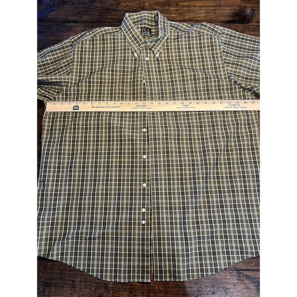 Jos A Bank Traveler's Collection Army Green Button Down Shirt Men's XL - Picture 2 of 6